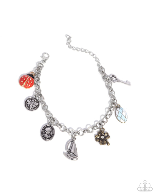Sailing Through Life - Silver Charms Clasp Bracelet - Paparazzi Accessories