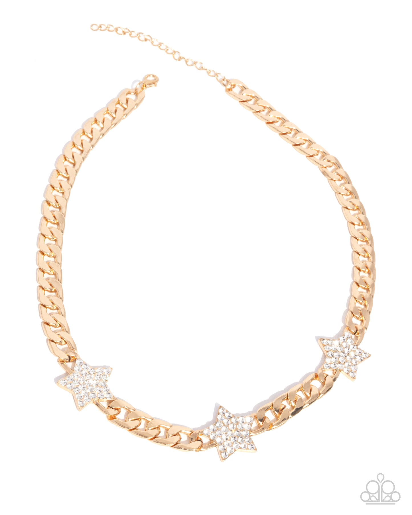 Uncle Sam Stars - Gold Star Curb Chain Necklace - Paparazzi Accessories