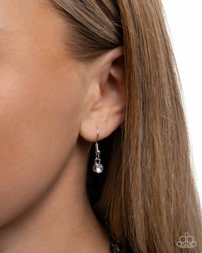 Uncle Sam Stars - White Rhinestone Star Necklace - Paparazzi Accessories