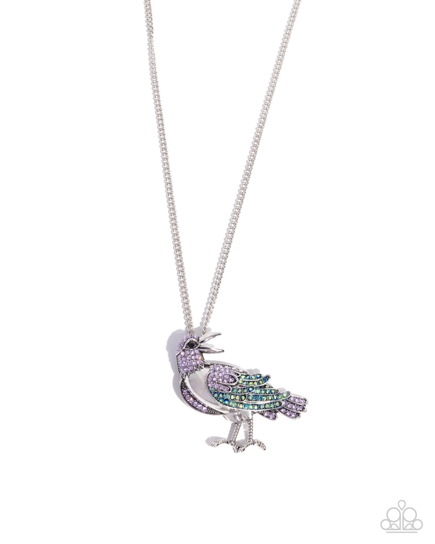 Radiant Raven - Purple Raven Necklace - Paparazzi Accessories