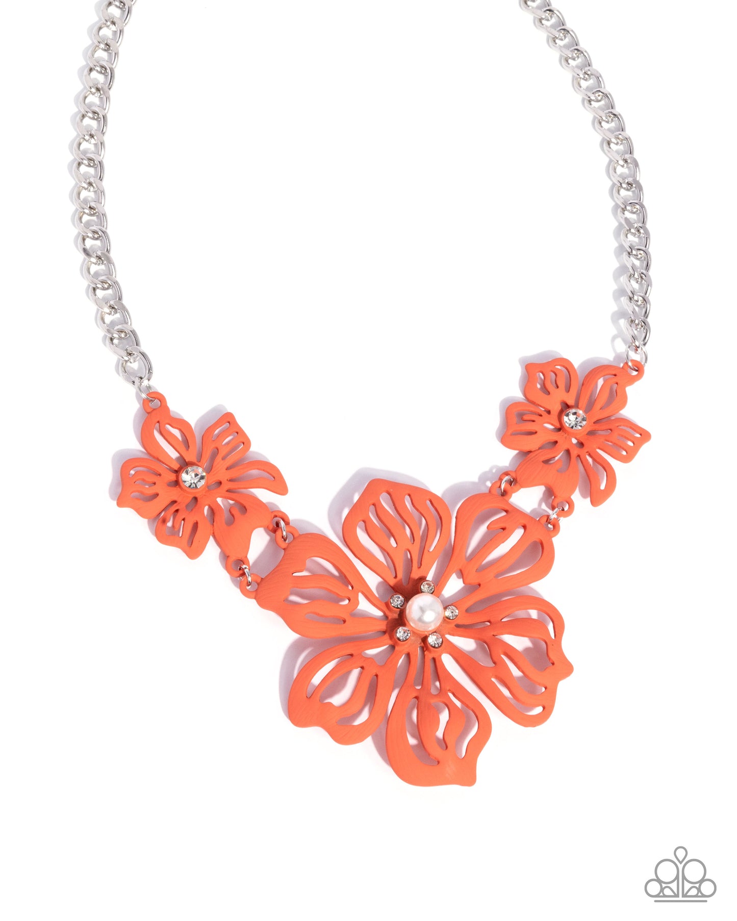 Floral Fandom - Orange Flower Necklace - Paparazzi Accessories