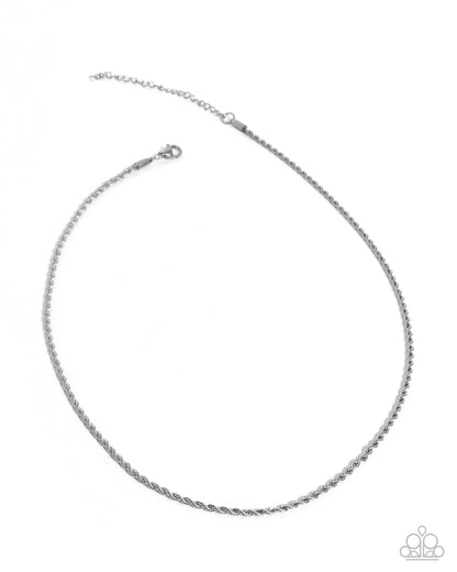 Rational Rope - Silver STAINLESS STEEL Urban Chain Necklace - Paparazzi Accessories