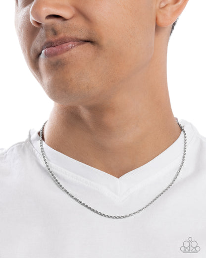Rational Rope - Silver STAINLESS STEEL Urban Chain Necklace - Paparazzi Accessories