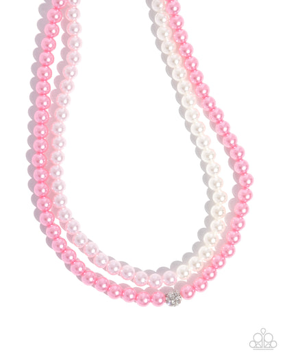 Pearly Paladin - Pink Pearl Necklace - Paparazzi Accessories