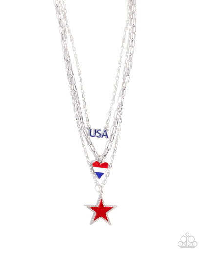 Unforgettable USA - Multi Charm Necklace - Paparazzi Accessories