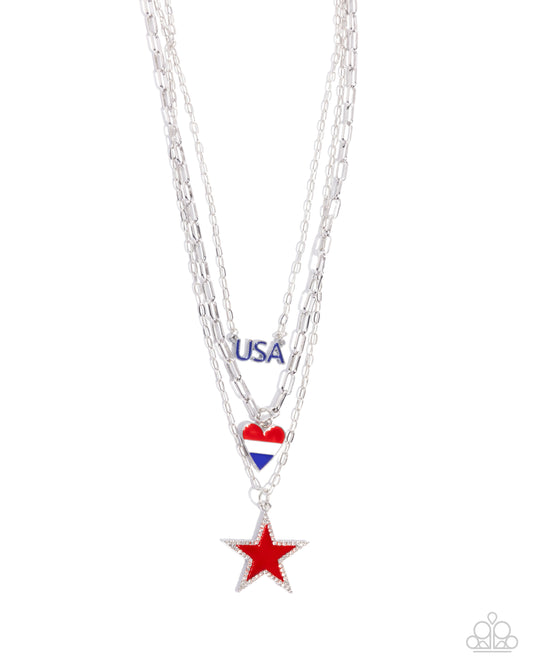 Unforgettable USA - Multi Charm Necklace - Paparazzi Accessories