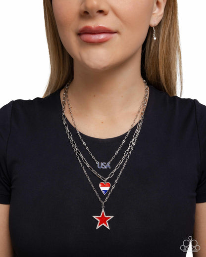 Unforgettable USA - Multi Charm Necklace - Paparazzi Accessories