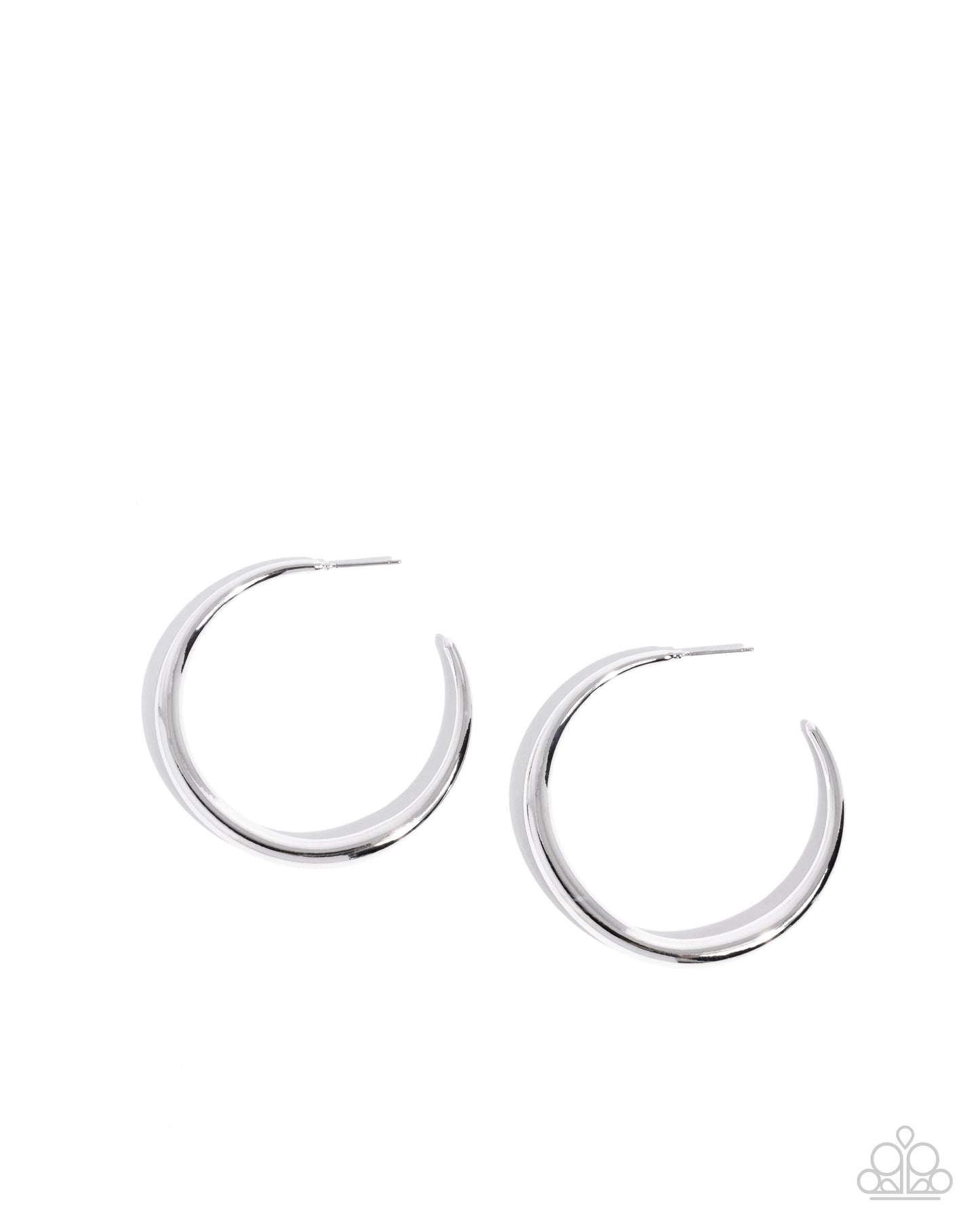 Sleek Selvage - Silver Hoop Earrings - Paparazzi Accessories