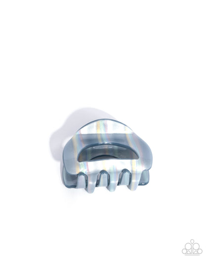 Striped Shopaholic - Multi, Blue Shimmery Claw Clip - Paparazzi Accessories