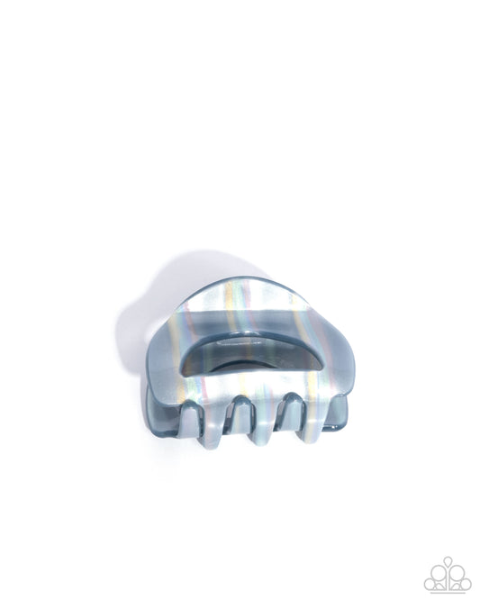 Striped Shopaholic - Multi, Blue Shimmery Claw Clip - Paparazzi Accessories