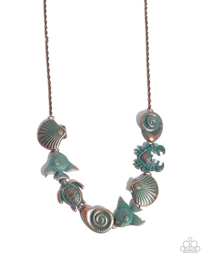 Complete Look - "Coastal Shelf - Copper" & "Coastal Cay - Copper" Clasp Bracelet - Paparazzi Accessories