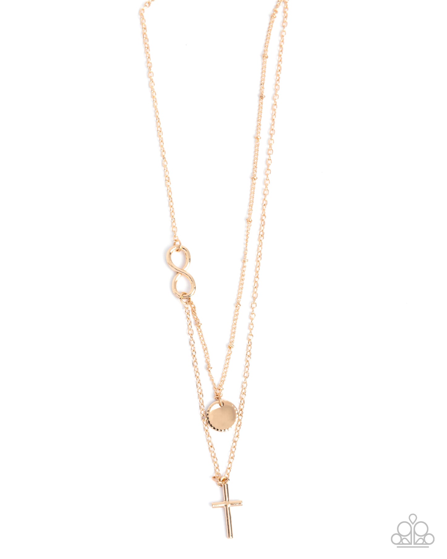 Eternal Embrace - Gold Cross & Infinity Symbol Necklace - Paparazzi Accessories