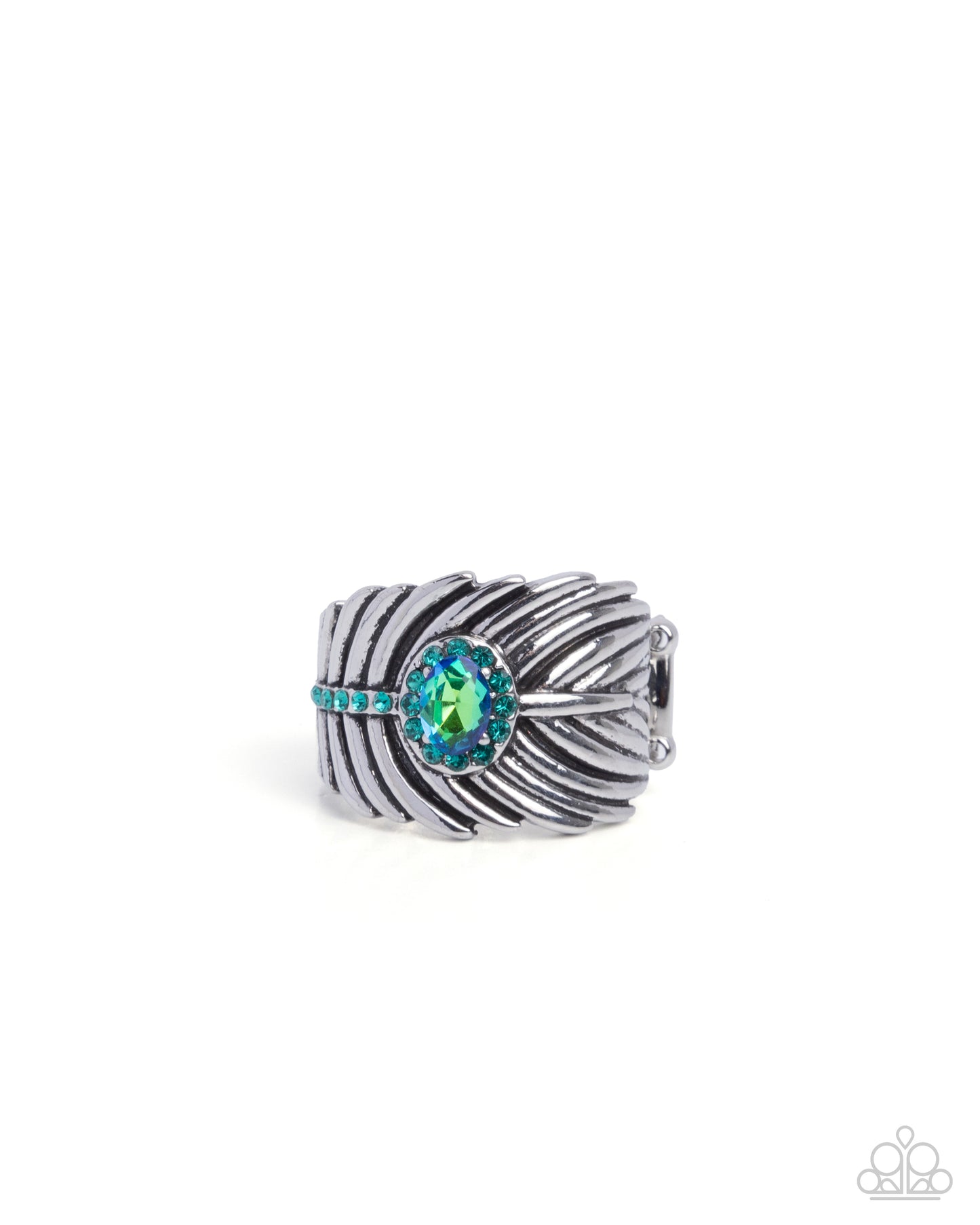 Feathered Fact - Green UV Shimmer Ring - Paparazzi Accessories