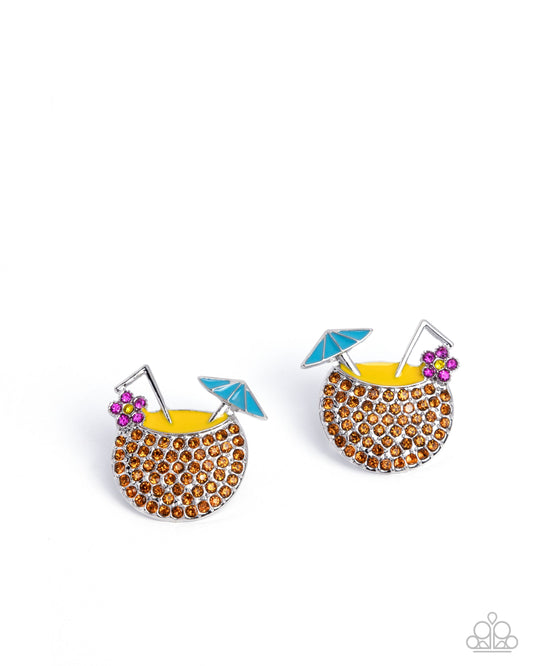 Vacation Mode - Multi Rhinestone Earrings - Paparazzi