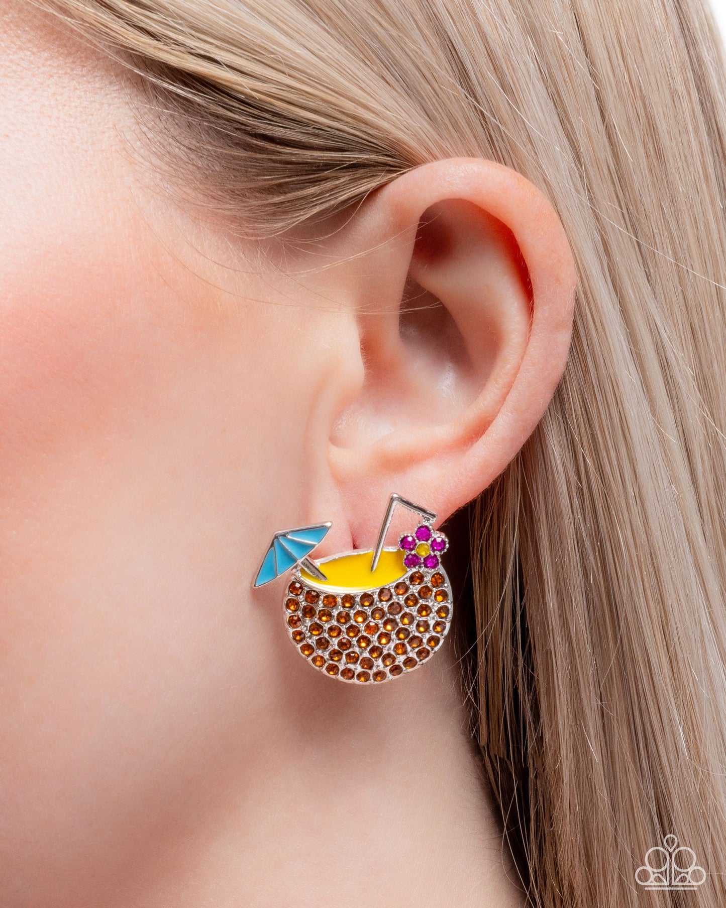 Vacation Mode - Multi Rhinestone Earrings - Paparazzi