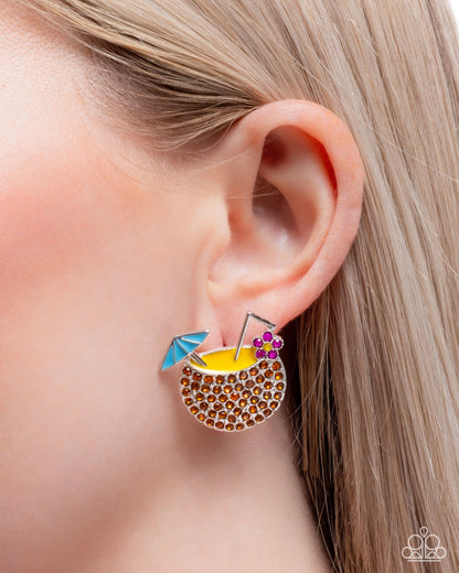 Vacation Mode - Multi Rhinestone Earrings - Paparazzi