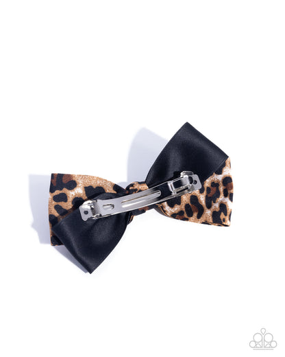 Chasing Cheetah - Brown Cheetah Print Bow Hair Clip - Paparazzi Accessories