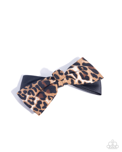 Chasing Cheetah - Brown Cheetah Print Bow Hair Clip - Paparazzi Accessories