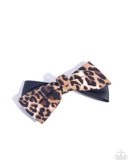 Chasing Cheetah - Brown Cheetah Print Bow Hair Clip - Paparazzi Accessories