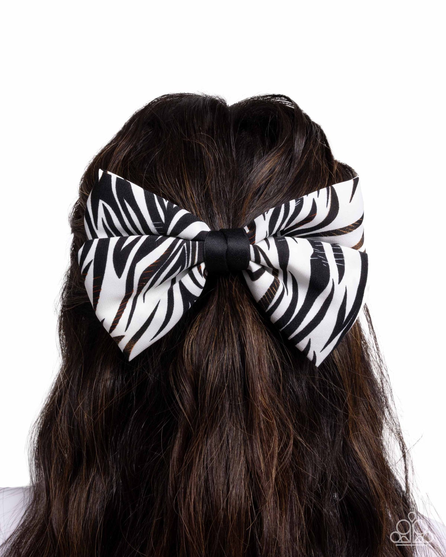 Zealous Zebra - White and Black Zebra Print Hair Bow - Paparazzi Accessories