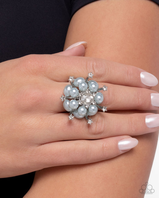 Hopeful Heirloom - Blue Pearl Silver Ring - Paparazzi Accessories