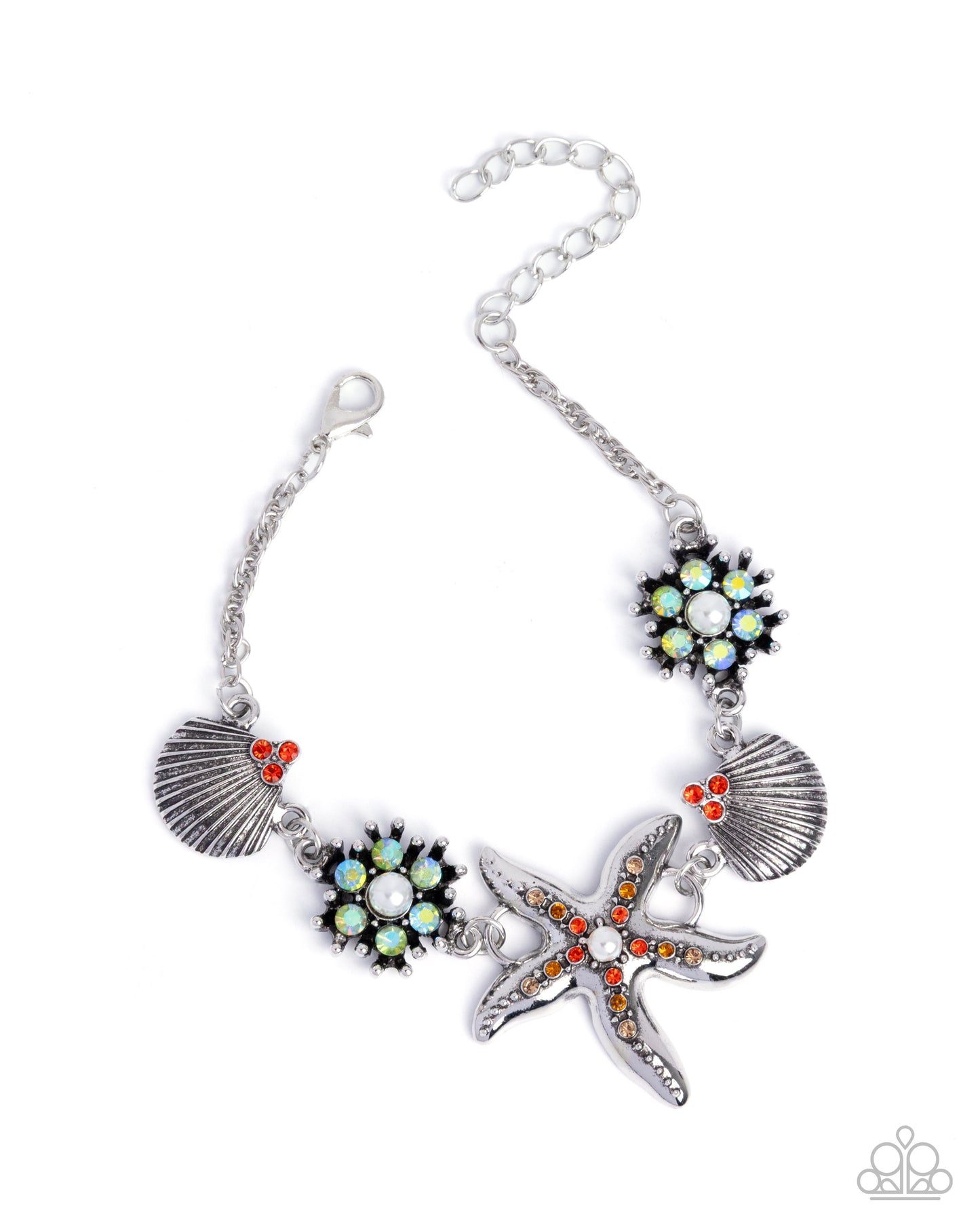 Starfish Solo - Complete Look - Necklace: "Starfish Song - Orange", Bracelet: "Starfish Single - Orange" - Paparazzi Accessories