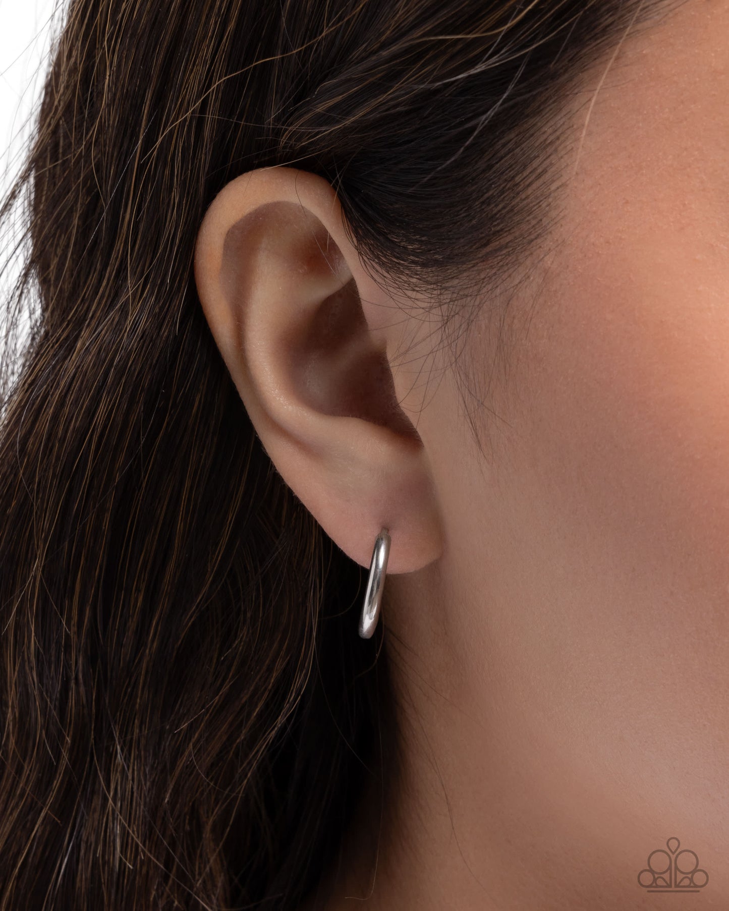 Stainless Spell - Silver - Stainless Steel Hinge Hoop Earrings - Paparazzi Accessories