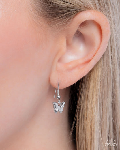 Fluttering Fringe - Silver Layered Necklace - Paparazzi Accessories