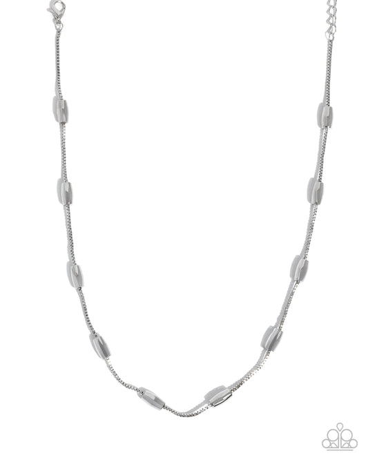Cylindrical Chic - Silver Necklace - Paparazzi Accessories