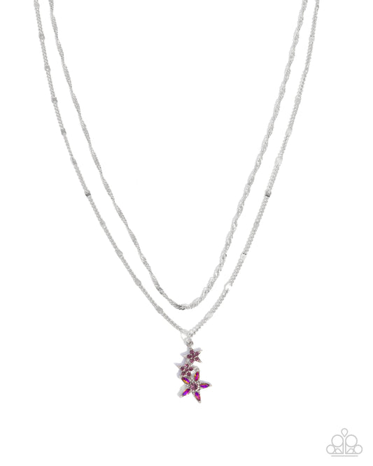 Scintillating Stars - Purple UV Shimmer Silver Necklace - Paparazzi Accessories