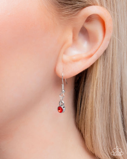 Scintillating Stars - Red Gem Silver Layered Necklace - Paparazzi Accessories