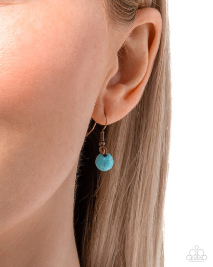 Longhorn Layers - Copper Longhorn Skull Blue Turquoise Crackle Stone - Paparazzi Accessories