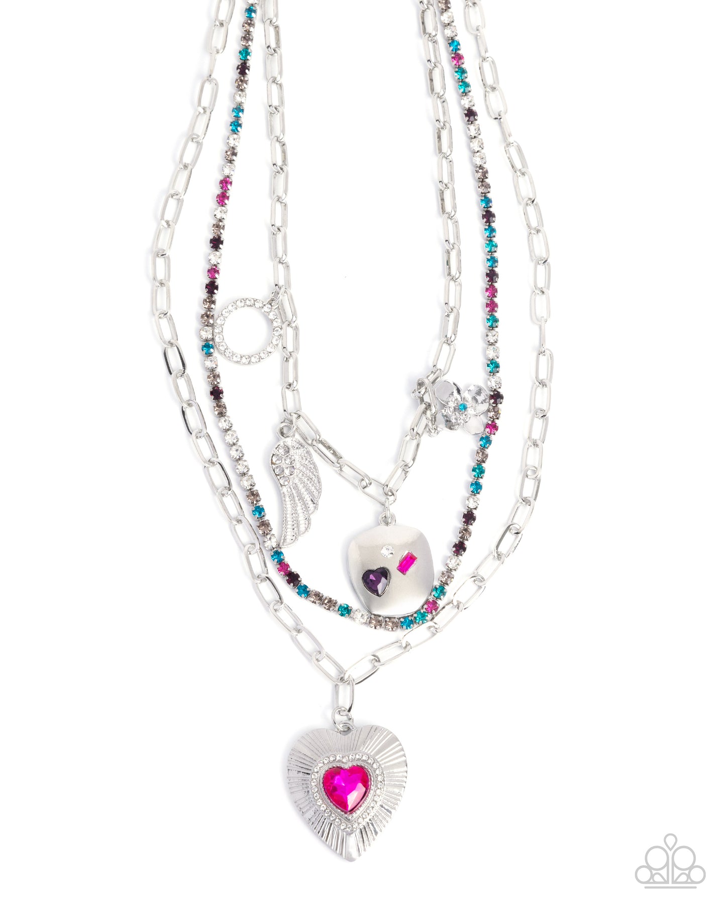 Angelic Ambition - Multi Silver Chain Necklace - Paparazzi Accessories
