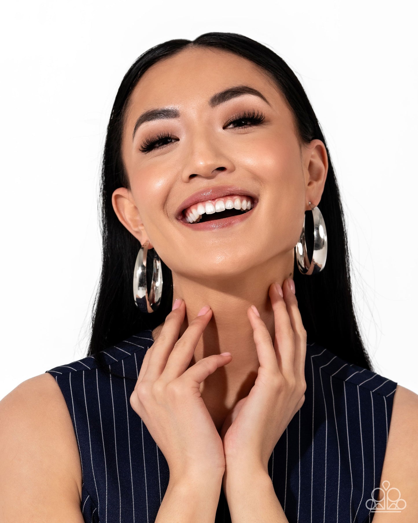 Gravity Generosity - Silver Hoop Earrings - March 2025 Life of the Party Exclusive - Paparazzi Accessories