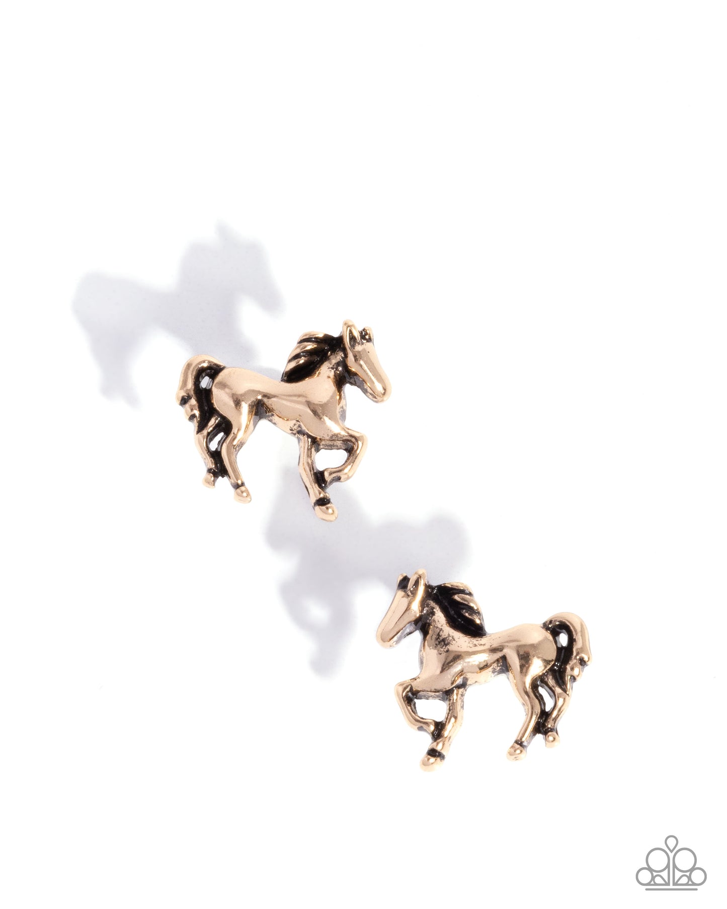 Stallion Selfie - Gold Post Back Earrings - Paparazzi Accesorries