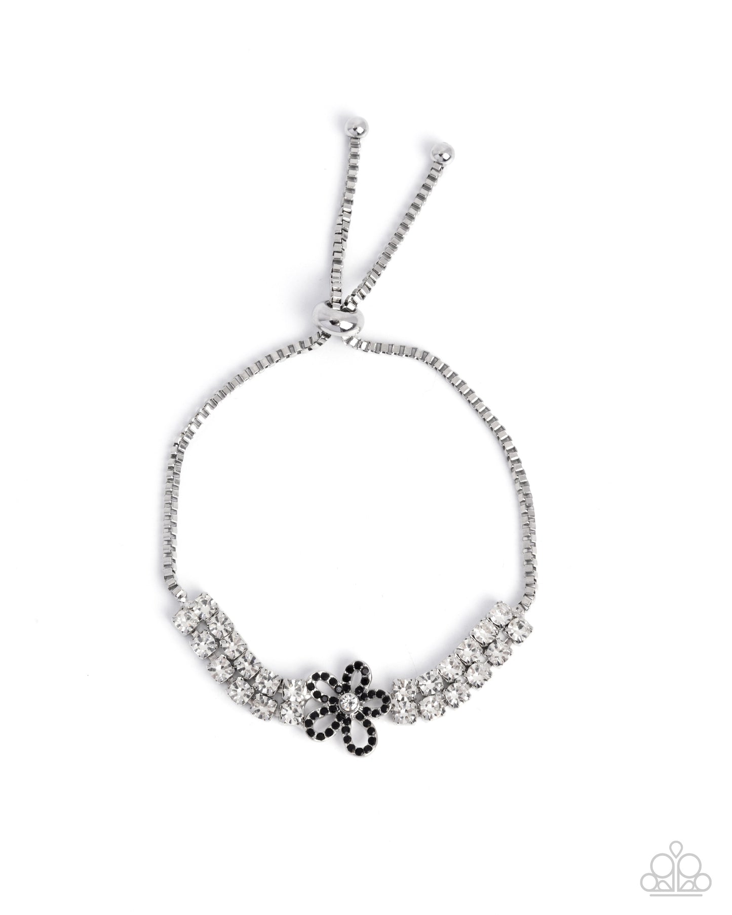 Blooming Breakthrough - Black Slide Bracelet - Paparazzi Accessories