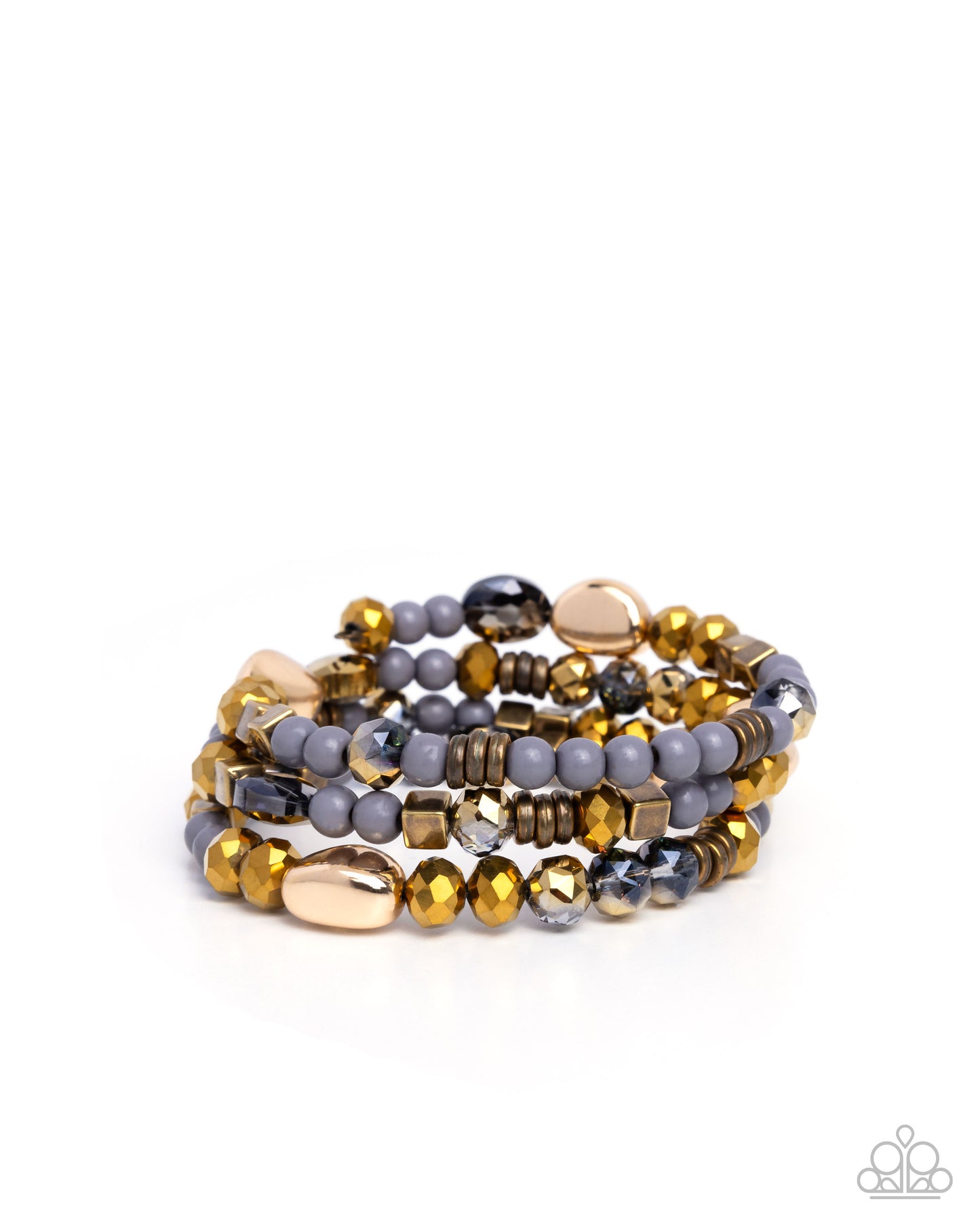Material WHIRL - Brass UV Shimmer Coil Bracelet - Paparazzi Accessories