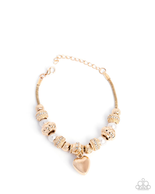 Pensive Polish - Gold Clasp Bracelet - Paparazzi Accessories