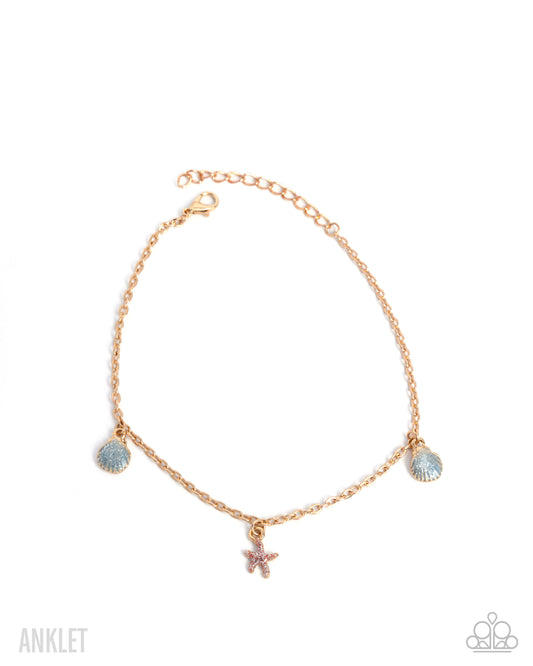 Coastal Celebrity - Gold Anklet - Paparazzi Accessories