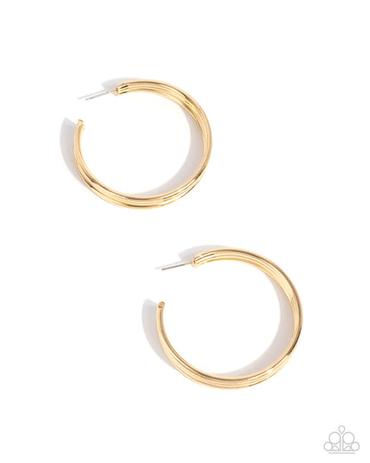 Traditional Trio - Gold Hoop Earrings - Paparazzi Accessories