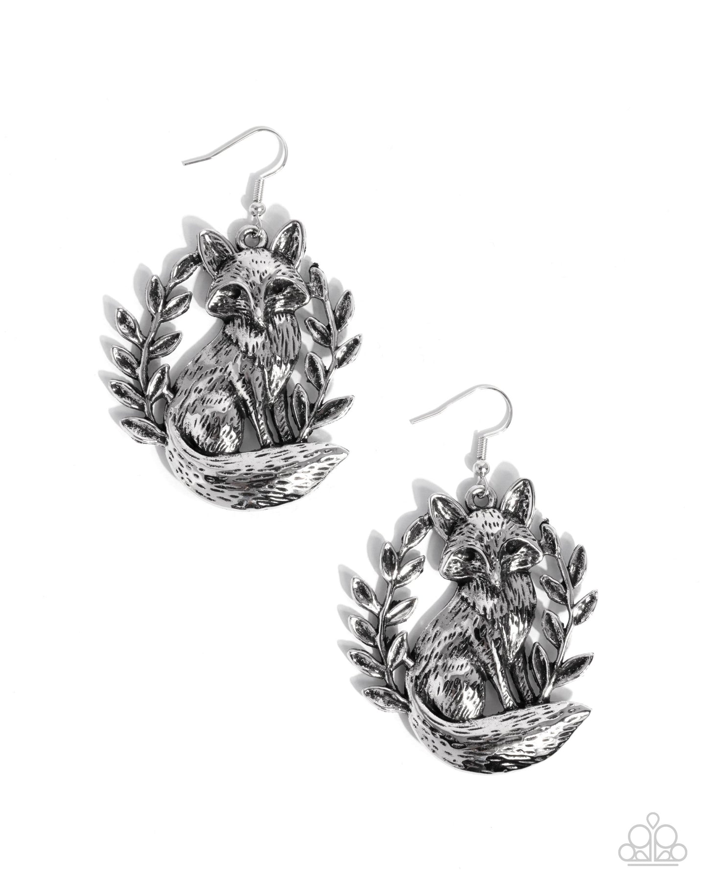 Foxy Fashion - Silver Fox Fishhook Earrings - Paparazzi Accessories
