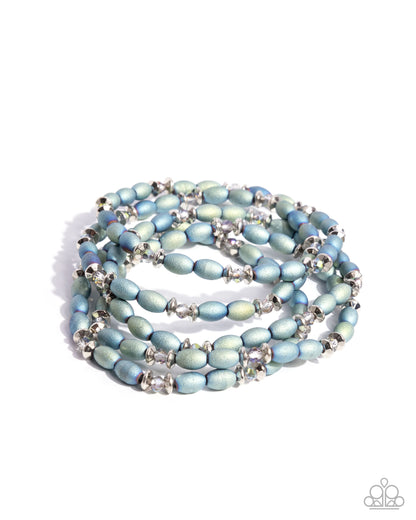 Final Impression - Green Stretch Bracelet Stack - Paparazzi Accessories