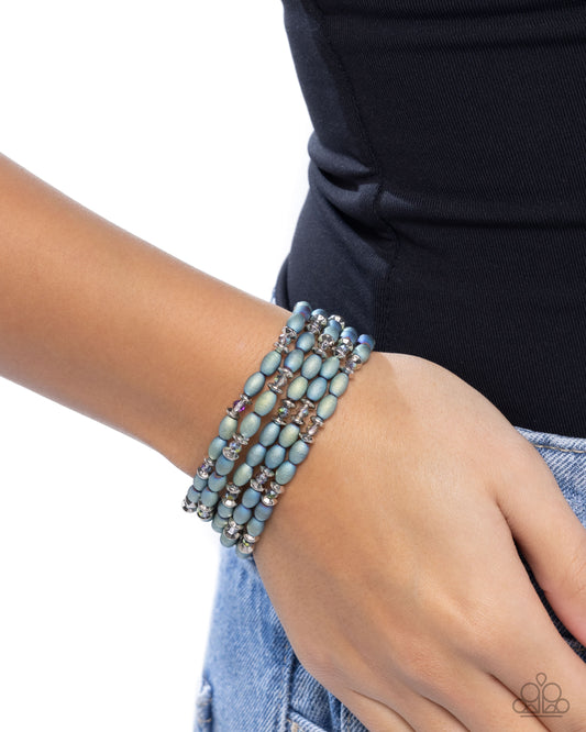 Final Impression - Green Stretch Bracelet Stack - Paparazzi Accessories