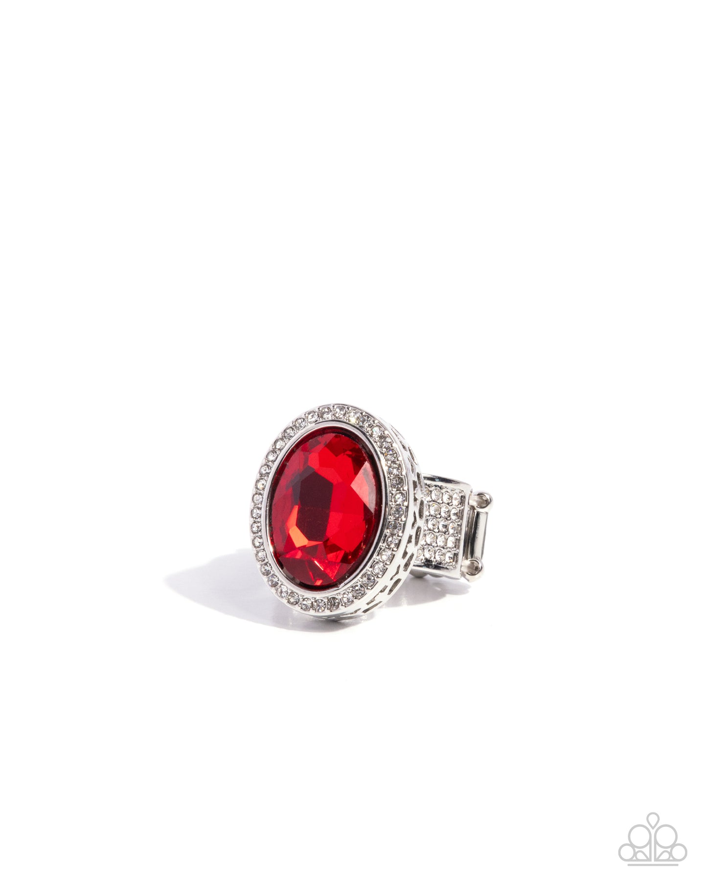 Favorable Facets - Red Rhinestone Ring - Paparazzi Accessories