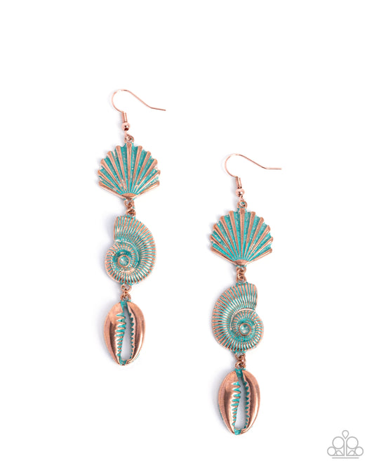 Coastal Charisma - Copper Fishhook Earrings - Paparazzi Accessories