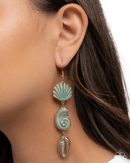 Coastal Charisma - Copper Fishhook Earrings - Paparazzi Accessories