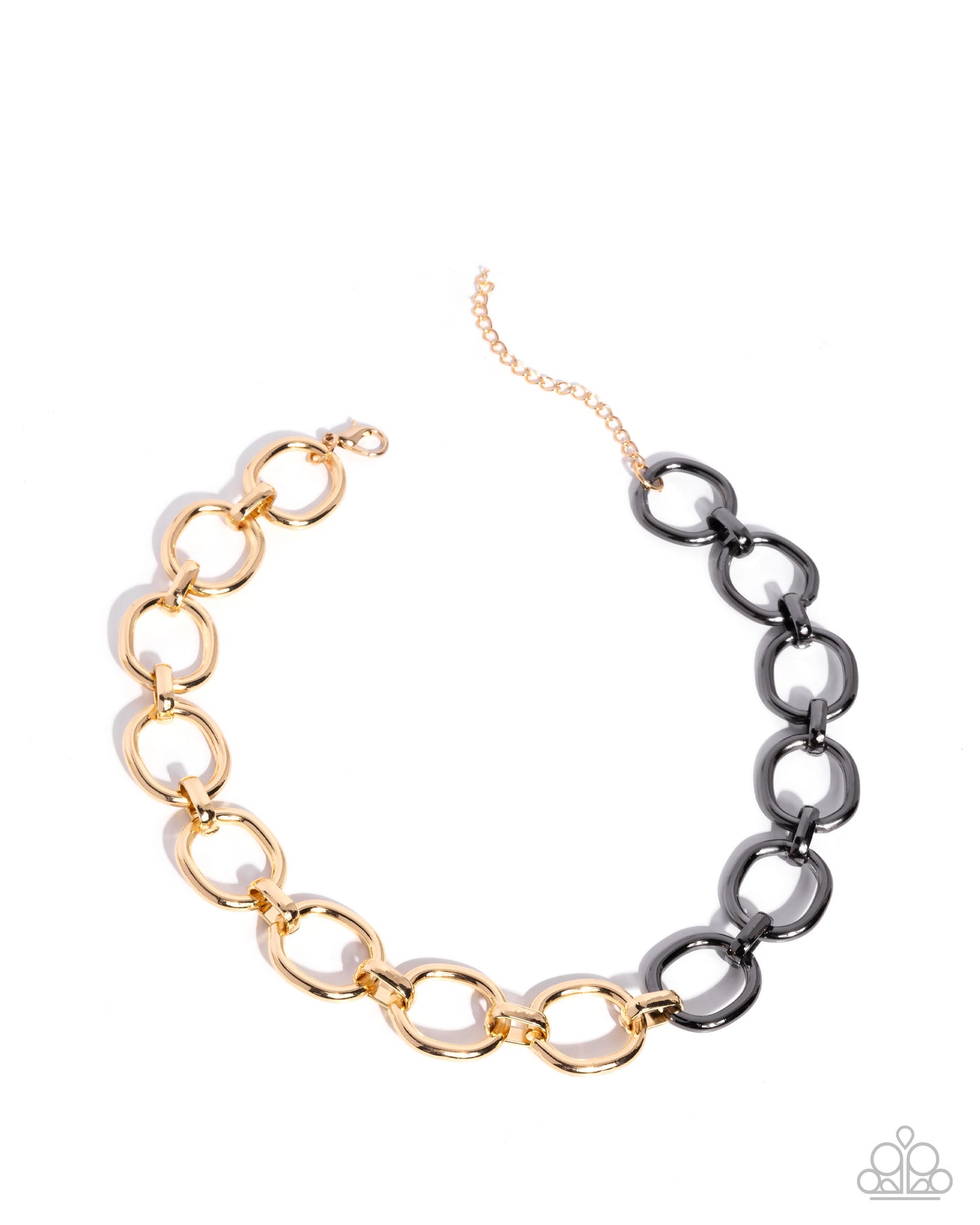 Mismatched Minuet - Gold and Gunmetal Necklace - Paparazzi Accessories