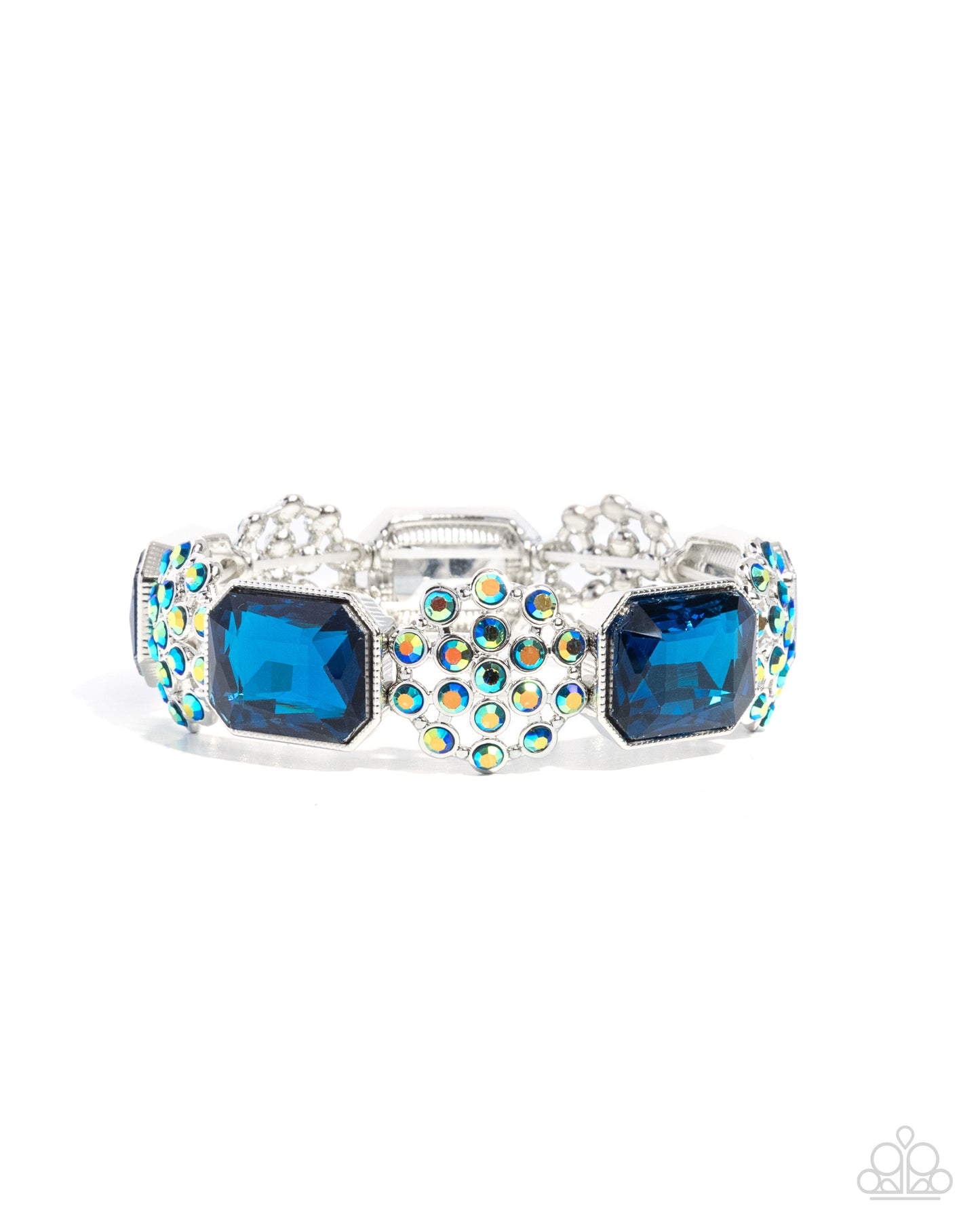 Prismatic Profession - Blue Iridescent Rhinestone Bracelet - Paparazzi Accessories