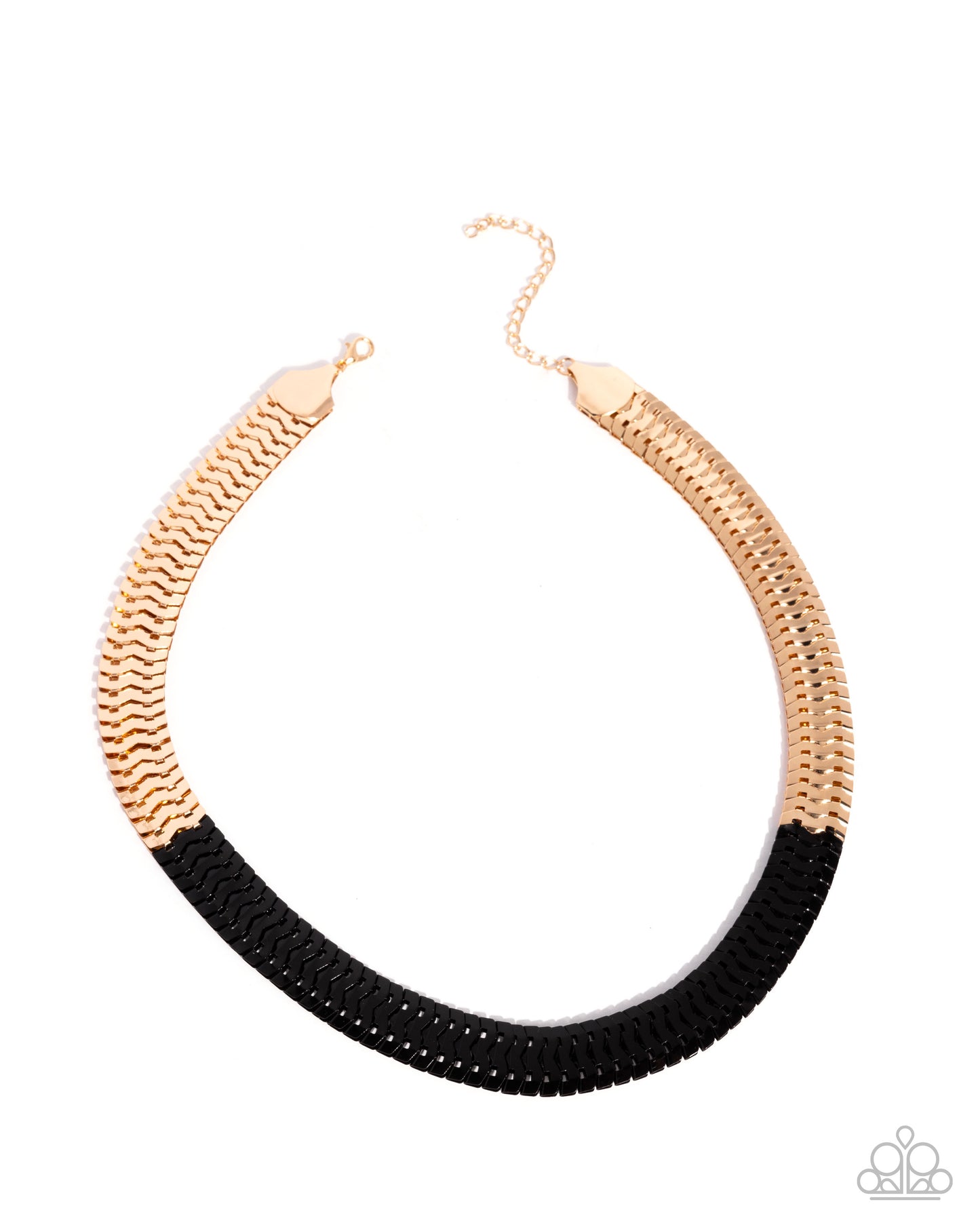 Painted Paradox - Black Dipped, Gold Necklace - Paparazzi Accessories