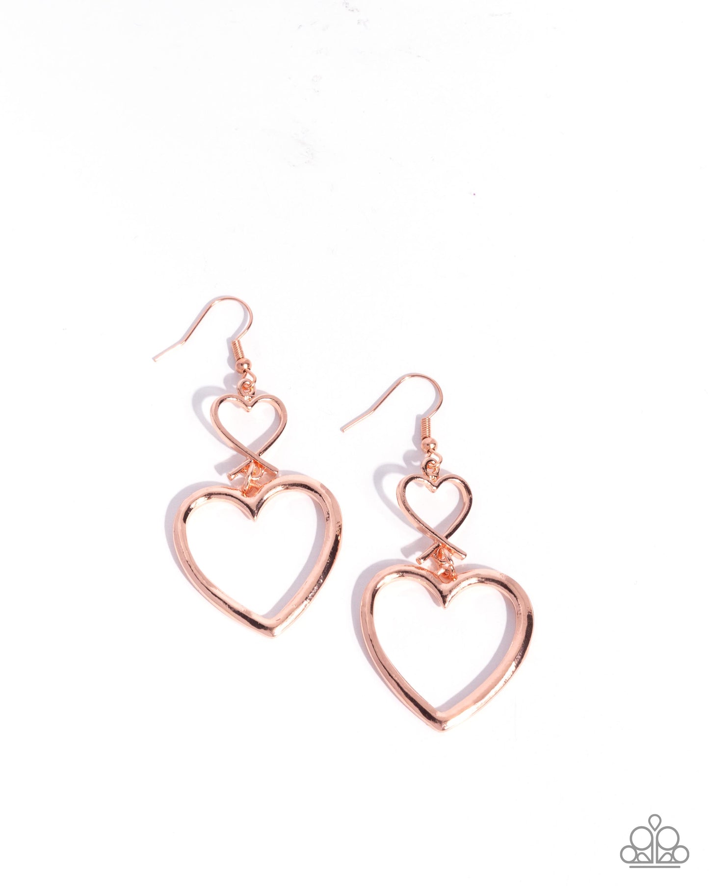 Sweetheart Symmetry - Copper Heart Fishhook Back Earrings - Paparazzi Accessories